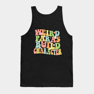 Groovy Teacher  Paras Build Character Back To School Tank Top